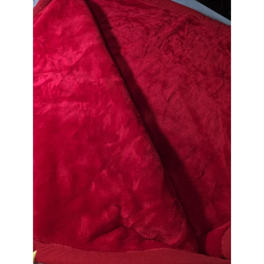 Vintage Korean Hanil Wang Mink Blanket Red Plush Acrylic Korea Soft Heavy 70x86